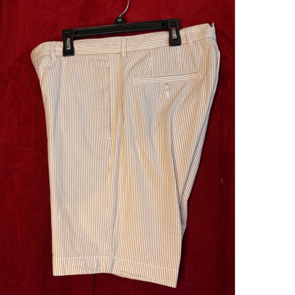 Cremieux Mens Tan White Pinstripe Cotton Shorts Size 32 Preppy Summer Striped - Picture 3 of 7